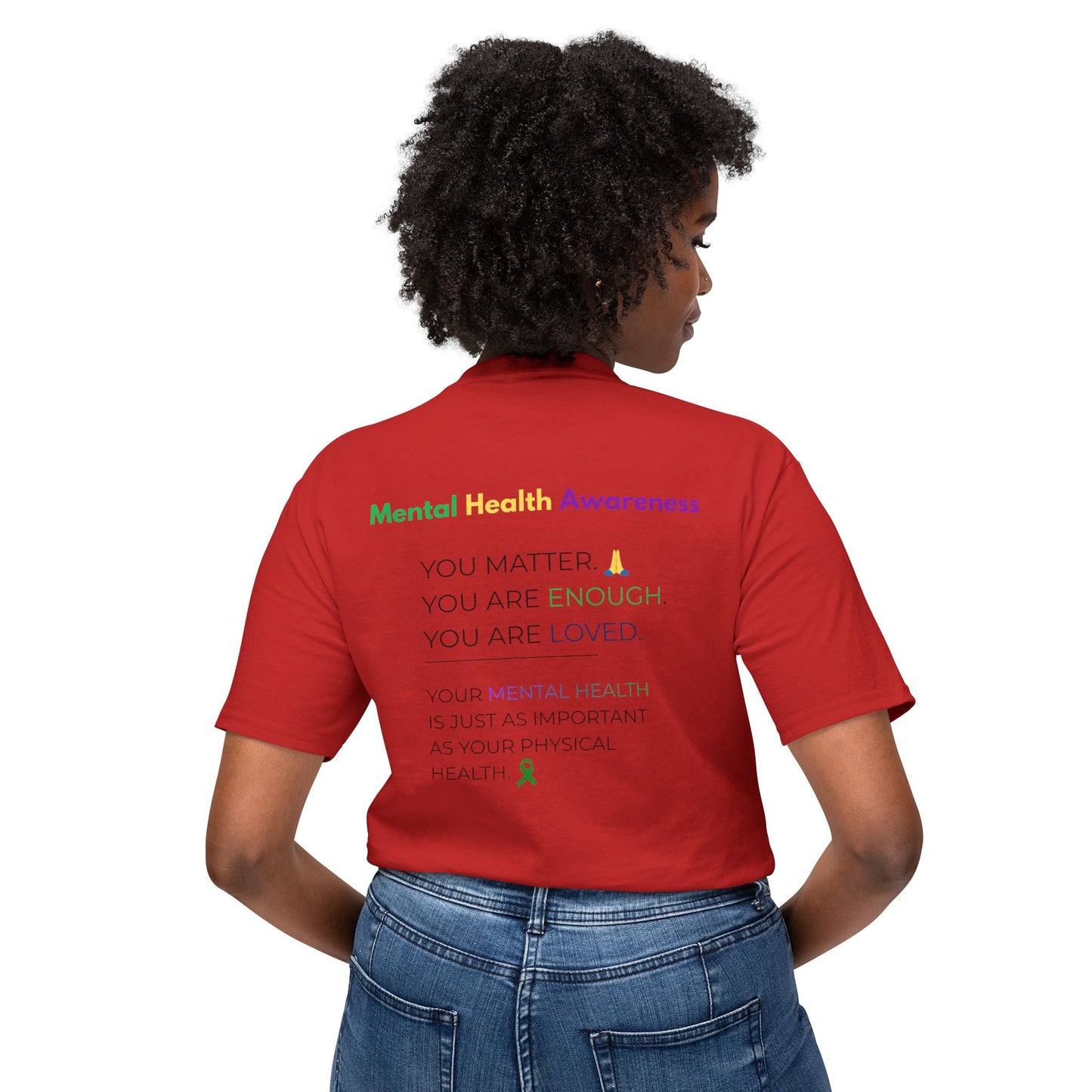 Mental Health Matters T-Shirt – Awareness Ribbon Brain Design ("It's Okay to Not Be Okay")