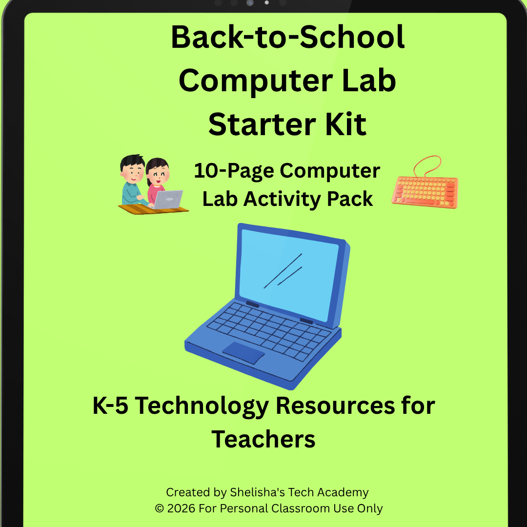 📚 Back-to-School Computer Lab Activity Pack | K-5 Technology Activities & Printables