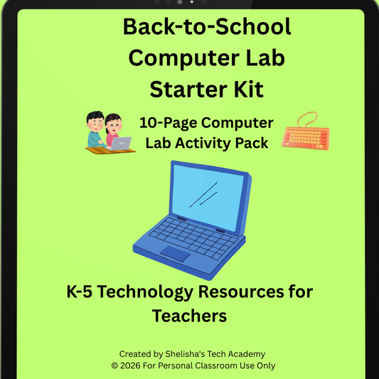 📚 Back-to-School Computer Lab Activity Pack | K-5 Technology Activities & Printables