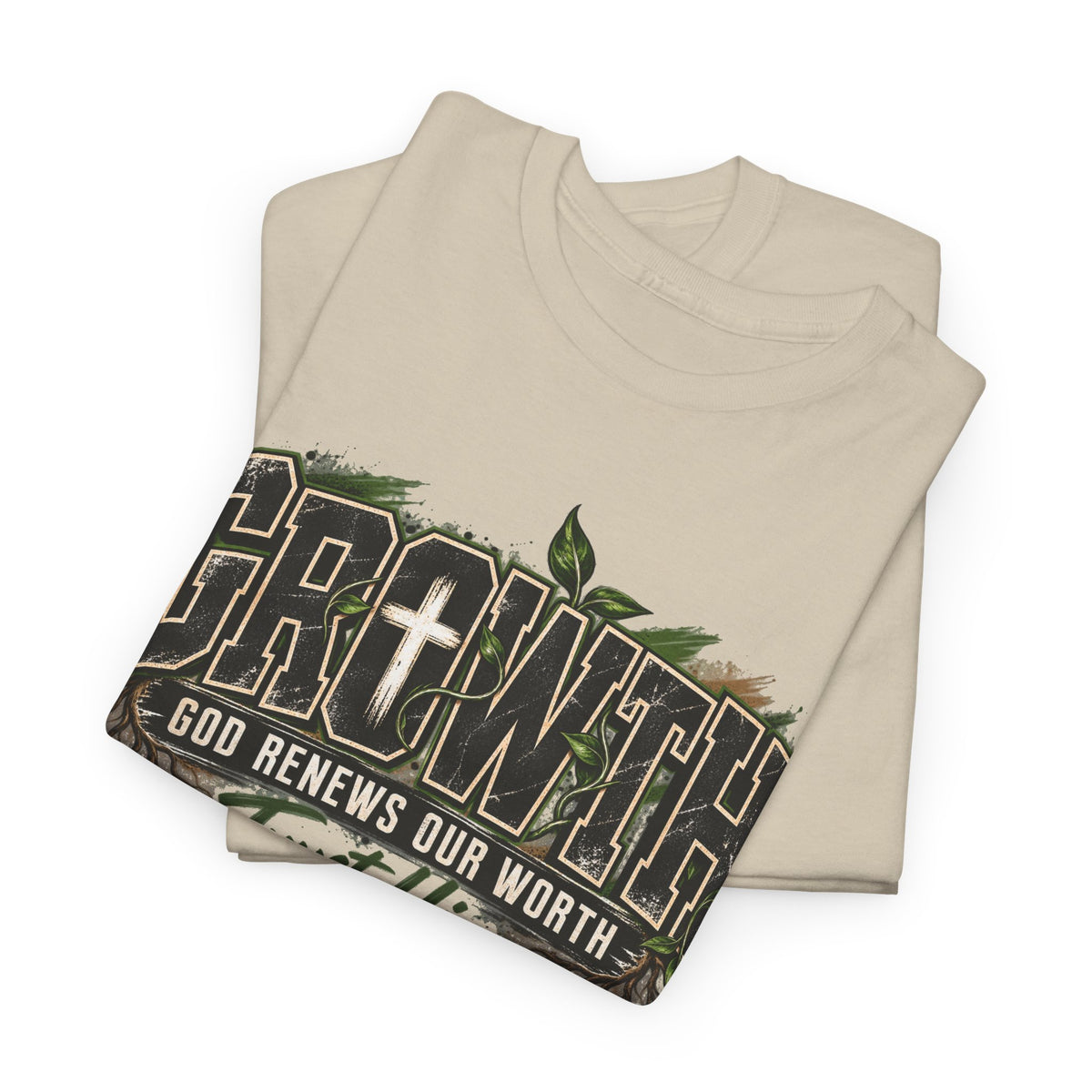 Growth "Trust Him" Christian T-Shirt — God Renews Our Worth Faith Tee