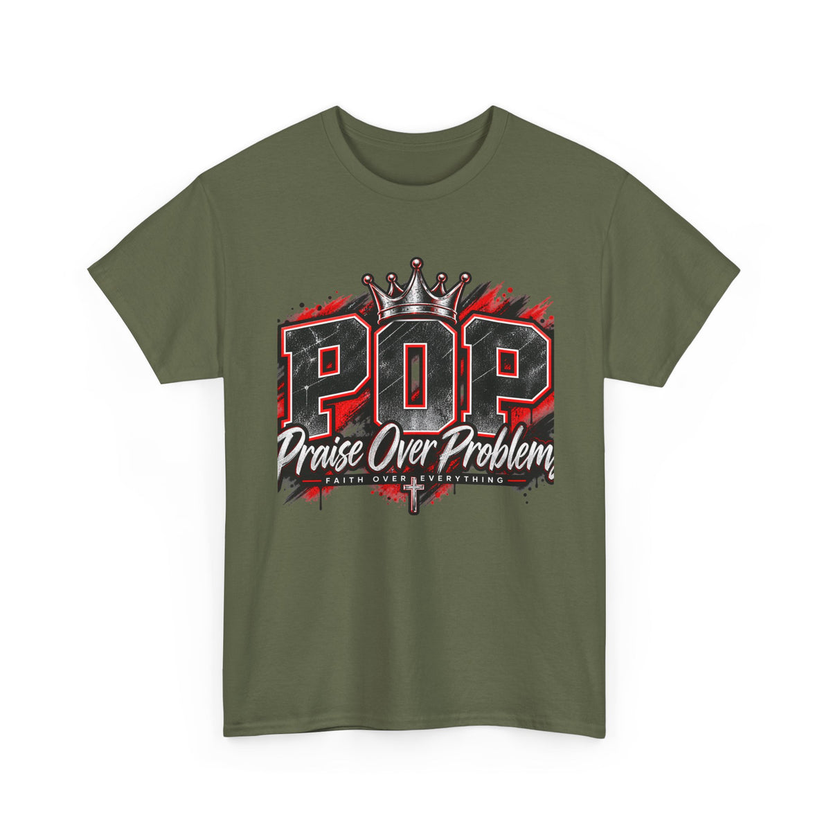 POP 'Praise Over Problems' Graphic Tee — Faith-Based Christian T-Shirt