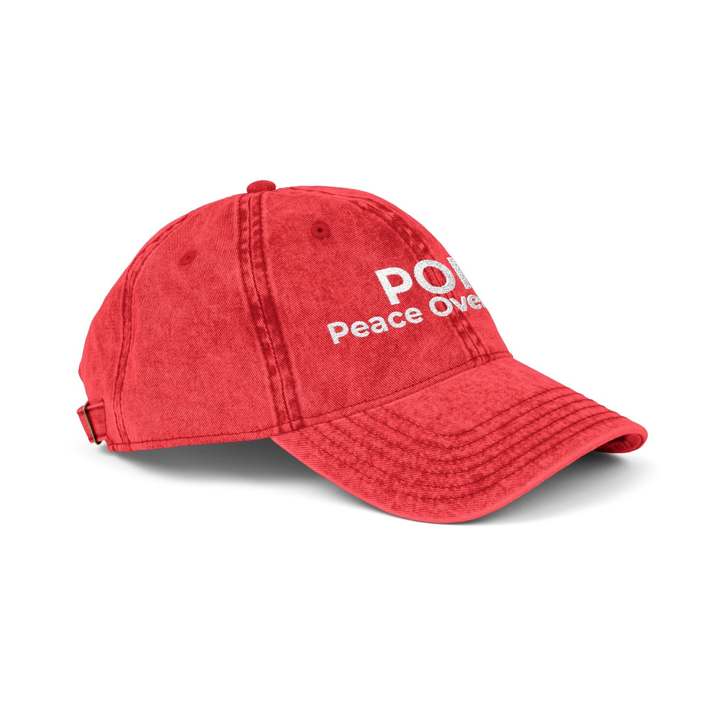 Copy of POP Peace Over Pain” Red Distressed Hat