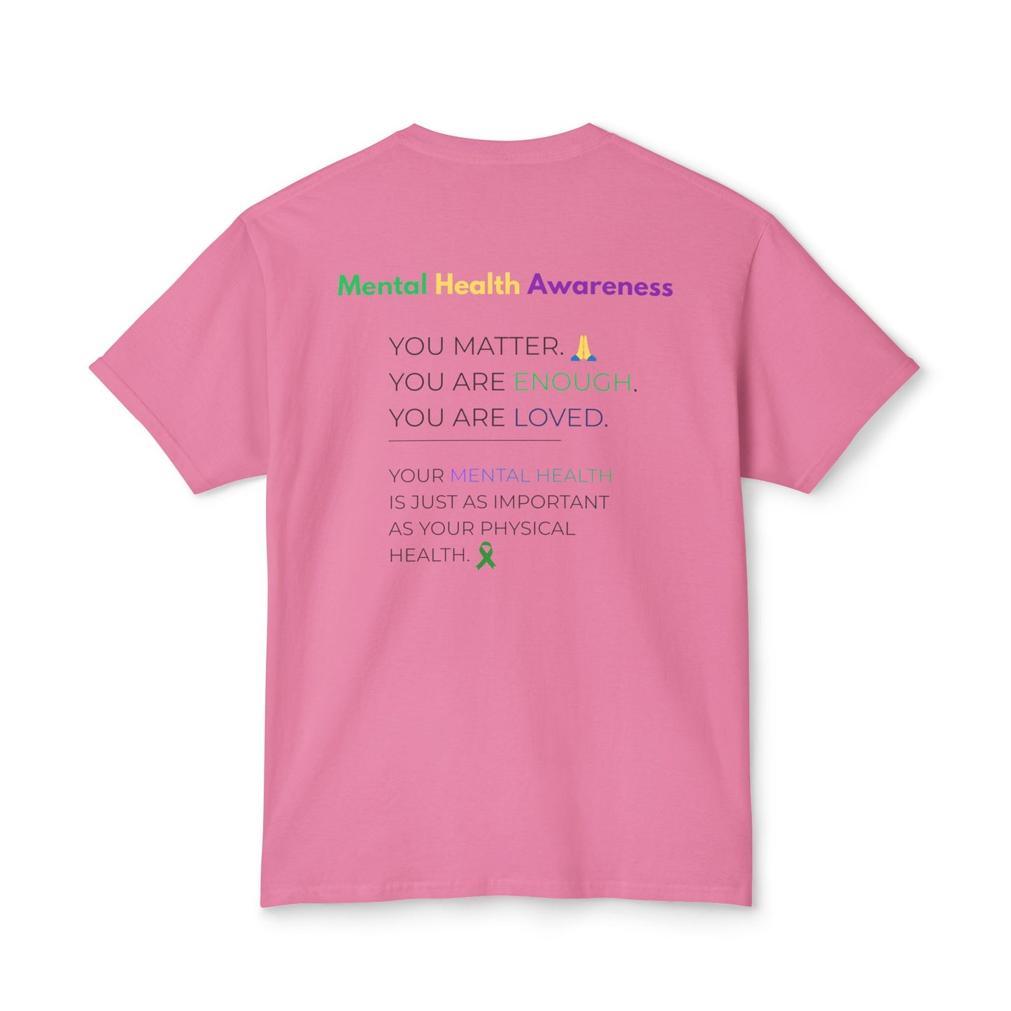 Mental Health Matters T-Shirt – Awareness Ribbon Brain Design ("It's Okay to Not Be Okay")