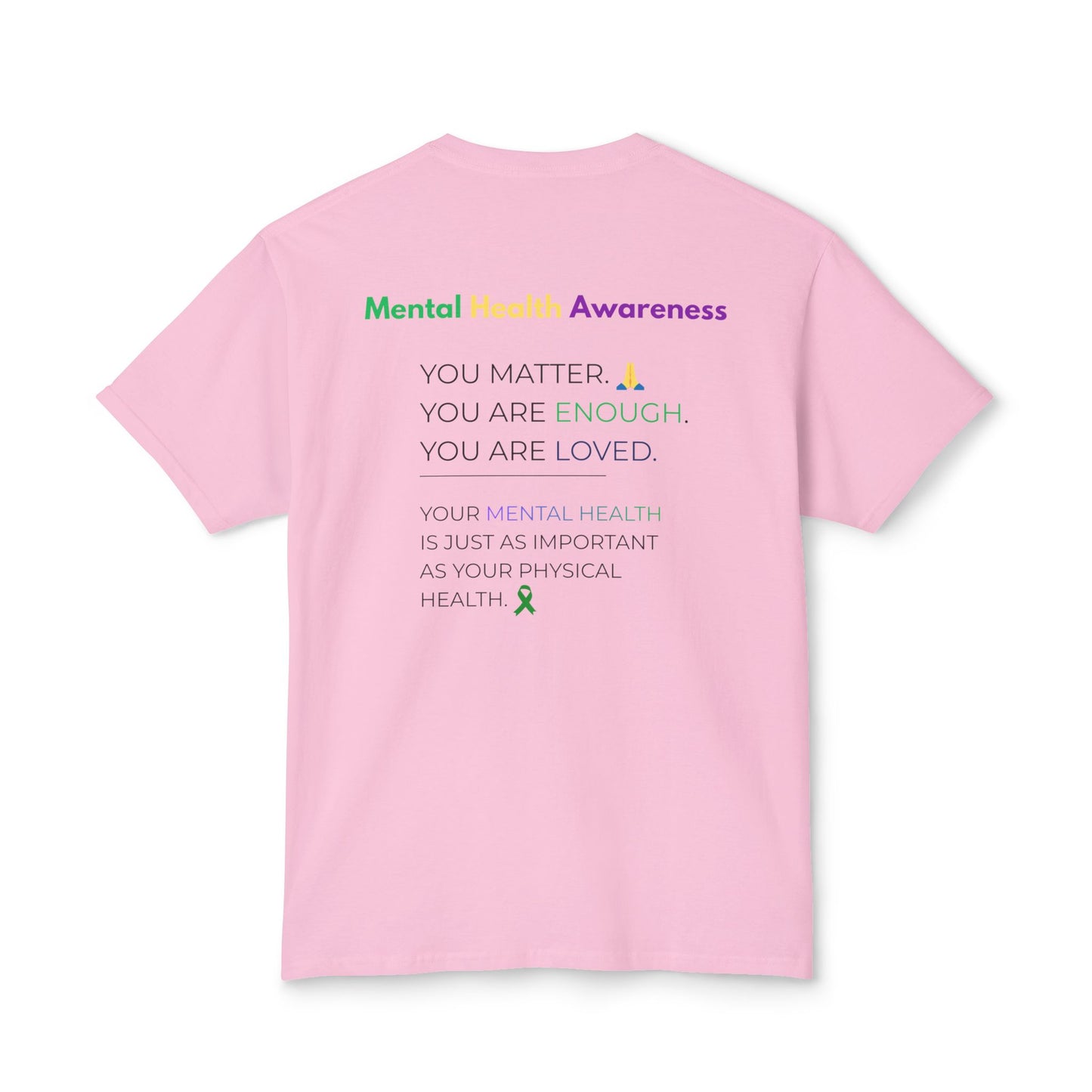 Mental Health Matters T-Shirt – Awareness Ribbon Brain Design ("It's Okay to Not Be Okay")