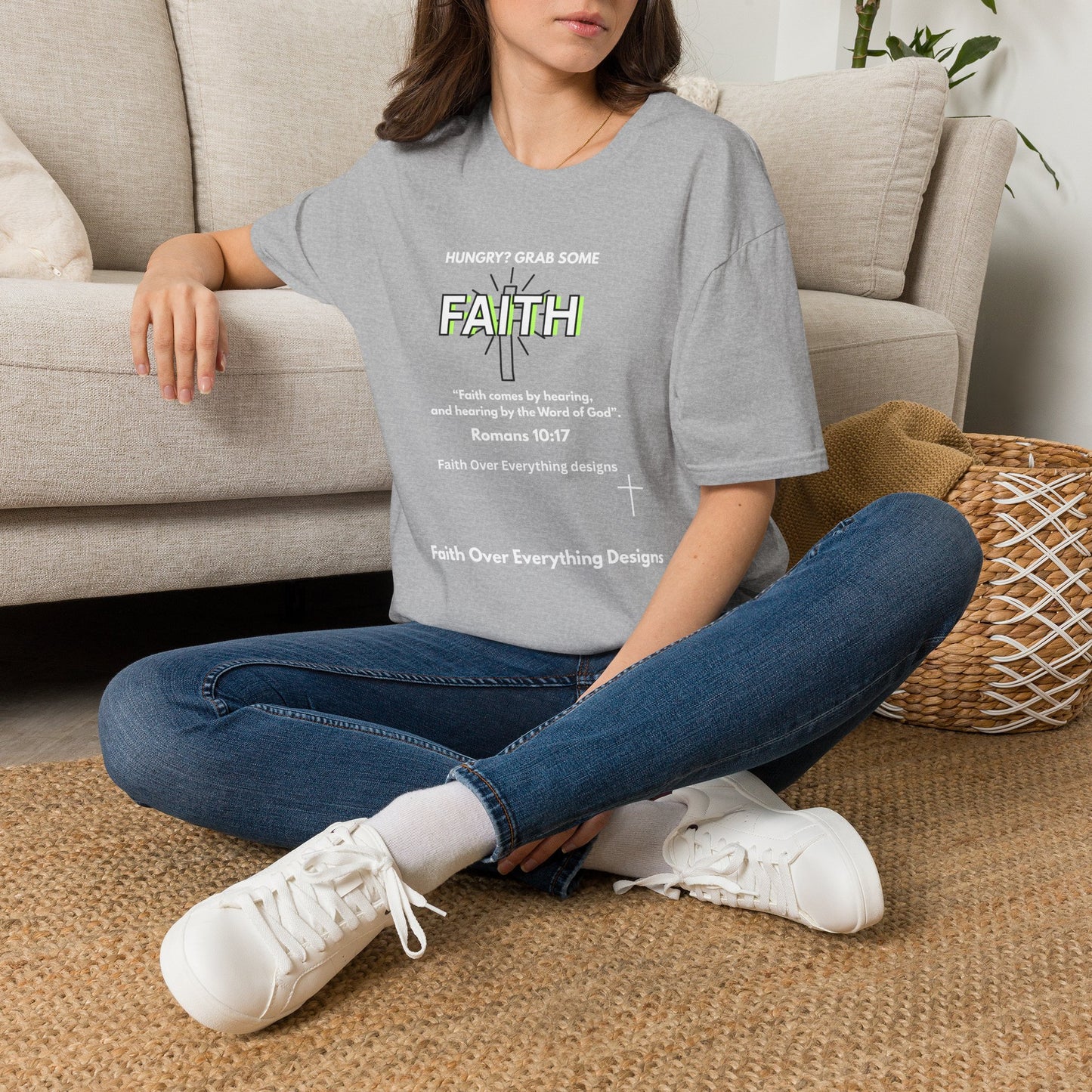 Faith T-Shirt — "Hungry? Grab Some Faith" Inspirational Christian Tee