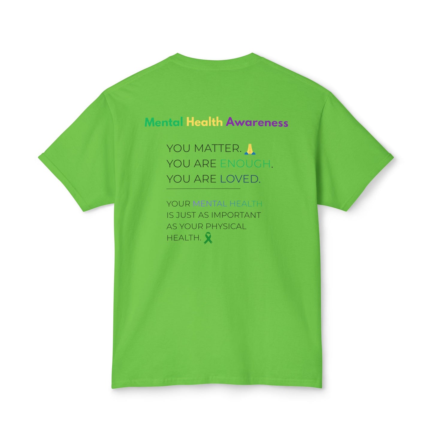 Mental Health Matters T-Shirt – Awareness Ribbon Brain Design ("It's Okay to Not Be Okay")