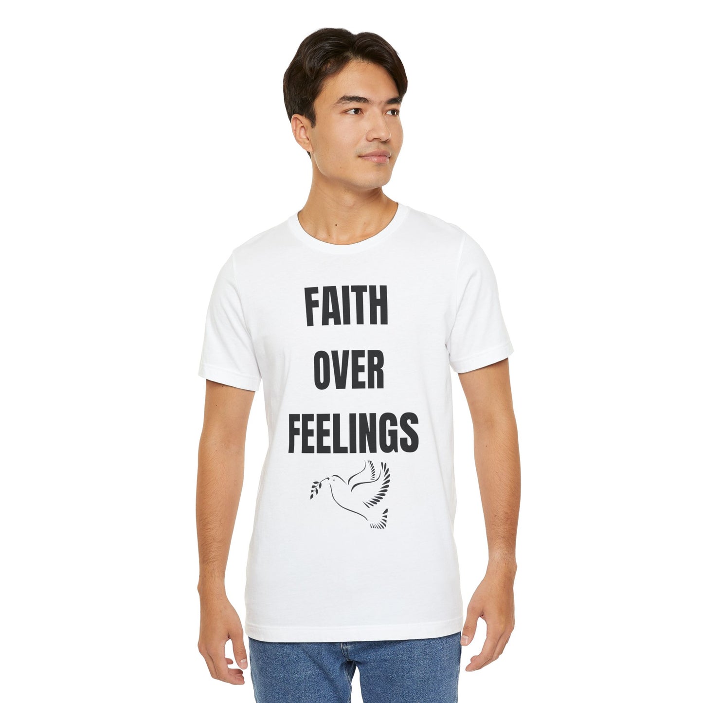 Faith Over Feelings T-Shirt — Christian Dove Graphic Tee