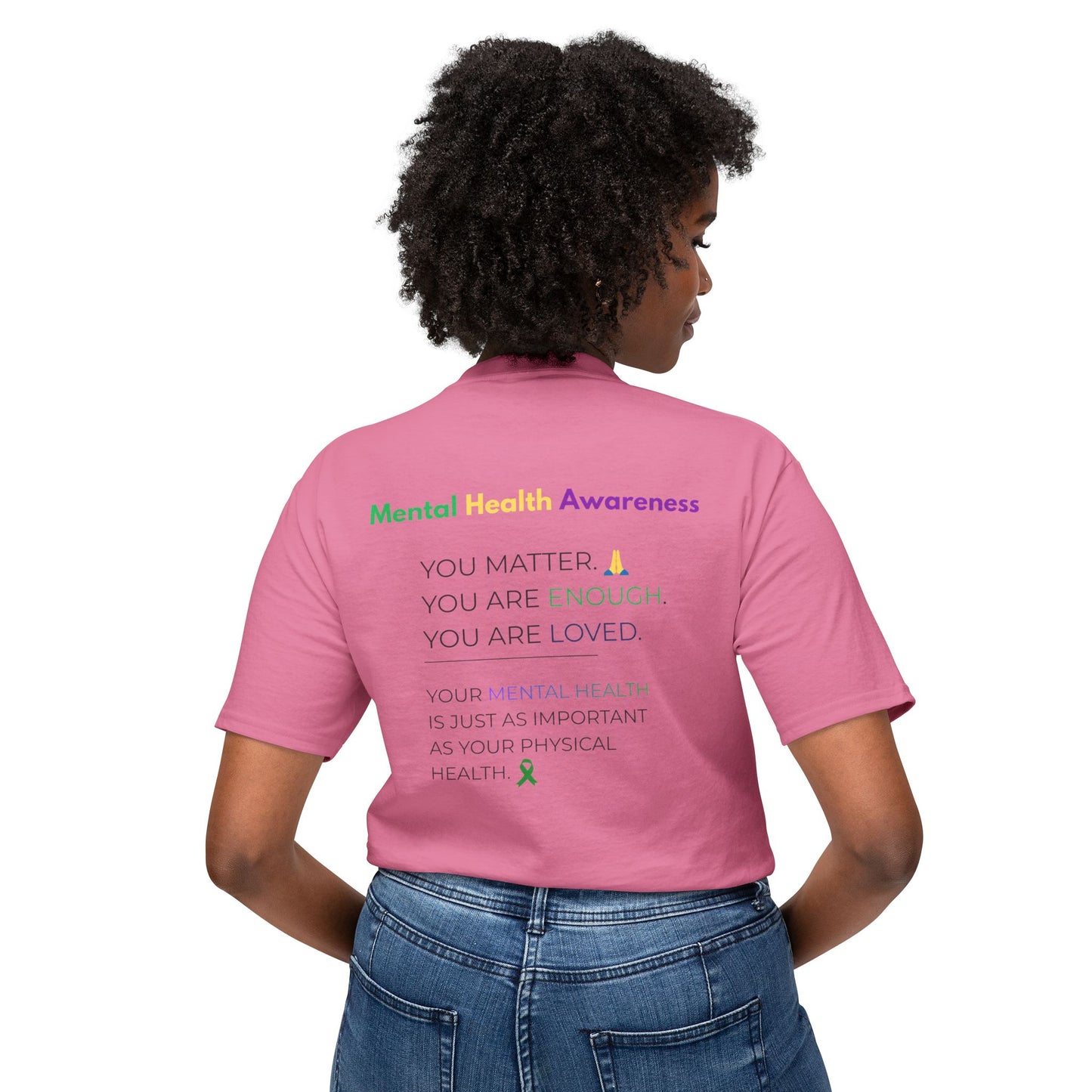 Mental Health Matters T-Shirt – Awareness Ribbon Brain Design ("It's Okay to Not Be Okay")