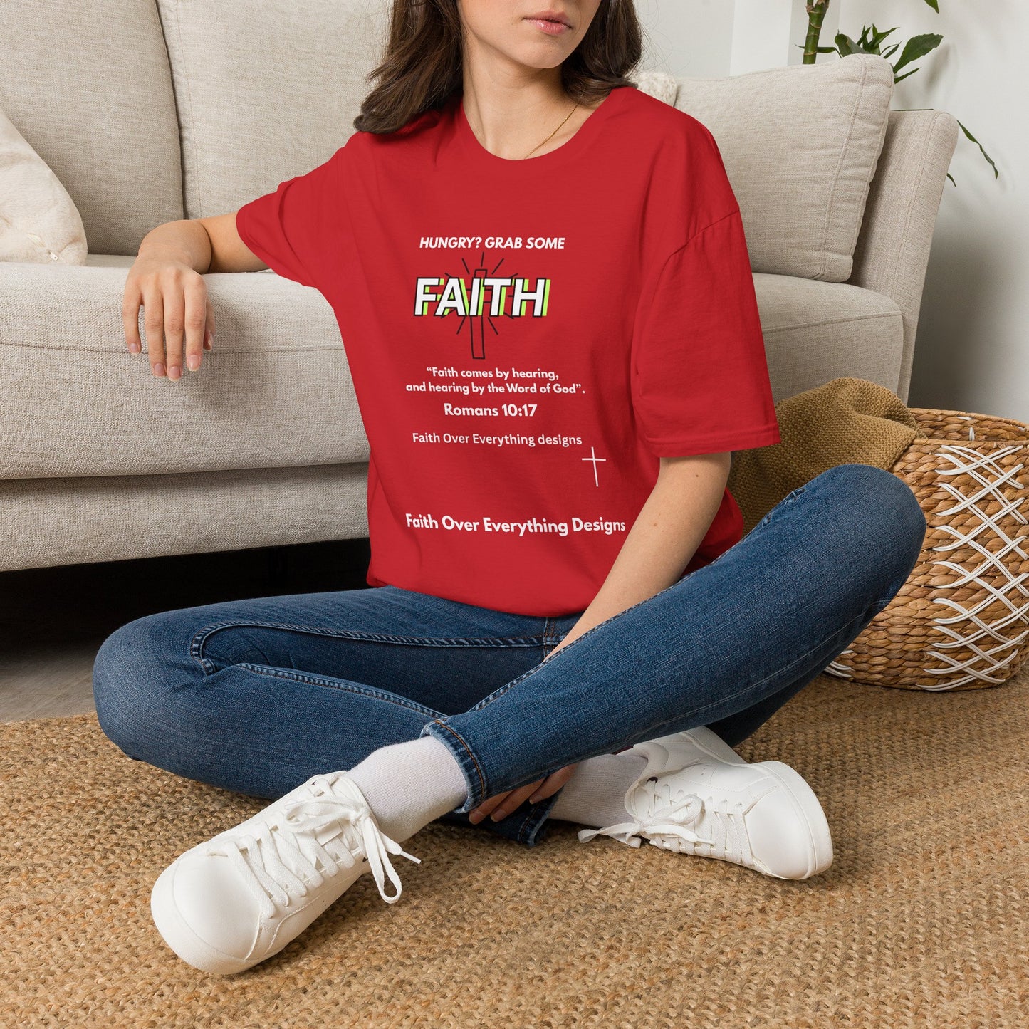 Faith T-Shirt — "Hungry? Grab Some Faith" Inspirational Christian Tee