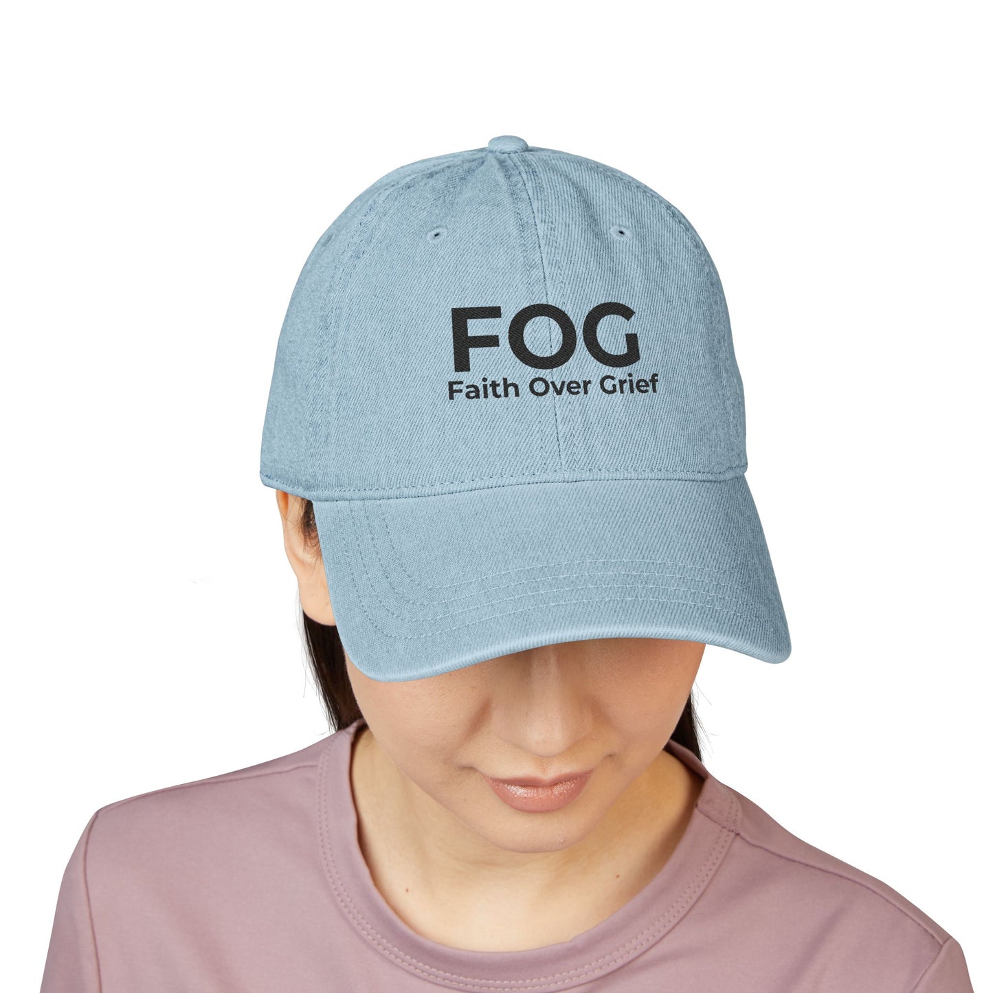 Faith Over Everything™ Denim Embroidered Hat | FOG – Faith Over Grief