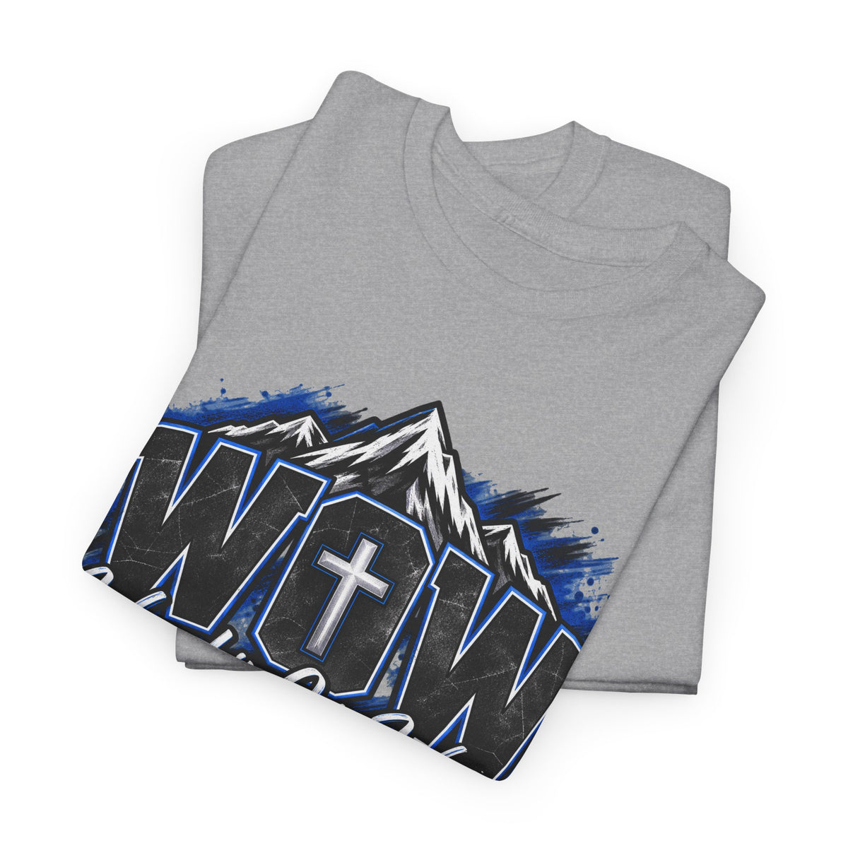 Worship Over Worry T-Shirt — Faith Mountain Cross Graphic Tee
