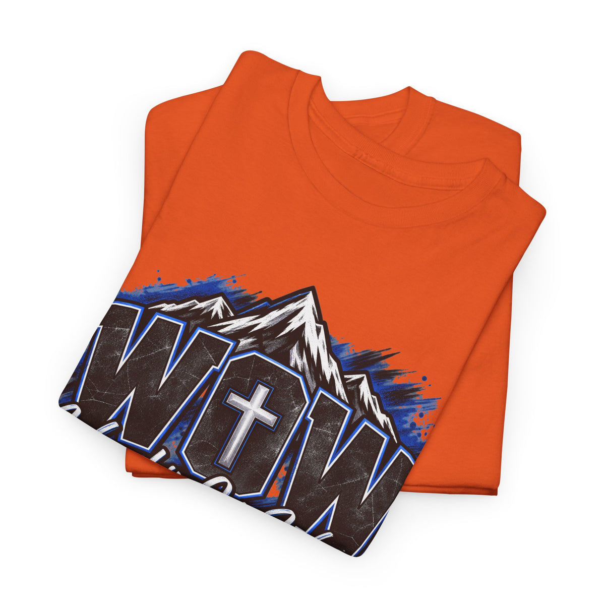 Worship Over Worry T-Shirt — Faith Mountain Cross Graphic Tee