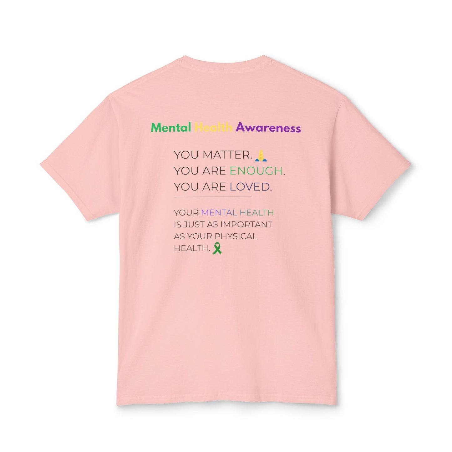 Mental Health Matters T-Shirt – Awareness Ribbon Brain Design ("It's Okay to Not Be Okay")