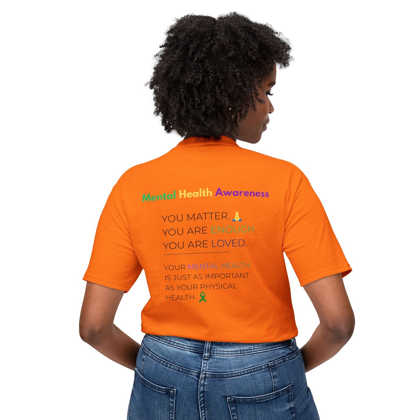 Mental Health Matters T-Shirt – Awareness Ribbon Brain Design ("It's Okay to Not Be Okay")