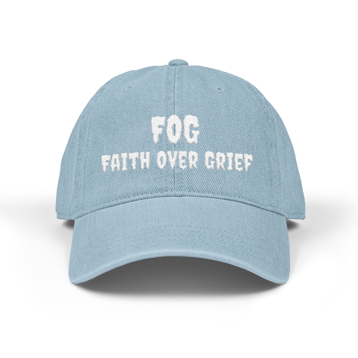 Embroidered 'FOG - Faith Over Grief' Denim Hat
