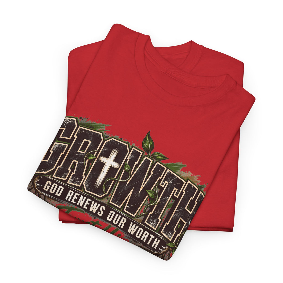 Growth "Trust Him" Christian T-Shirt — God Renews Our Worth Faith Tee