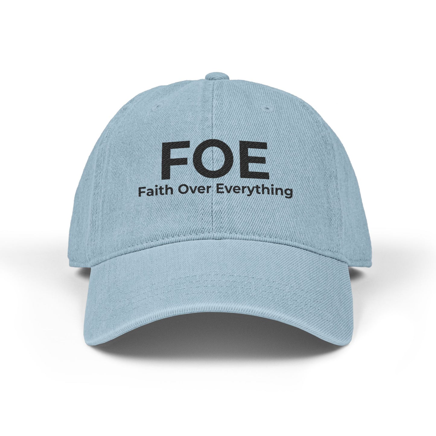 Faith Over Everything™ Denim Embroidered Hat | FOE – Faith Over Everything