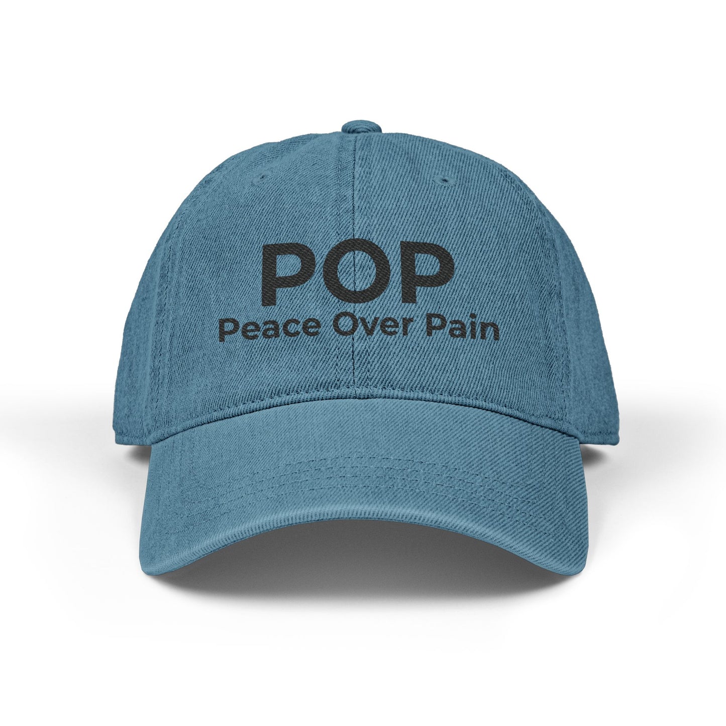 Faith Over Everything™ Denim Embroidered Hat | POP – Peace Over Pain