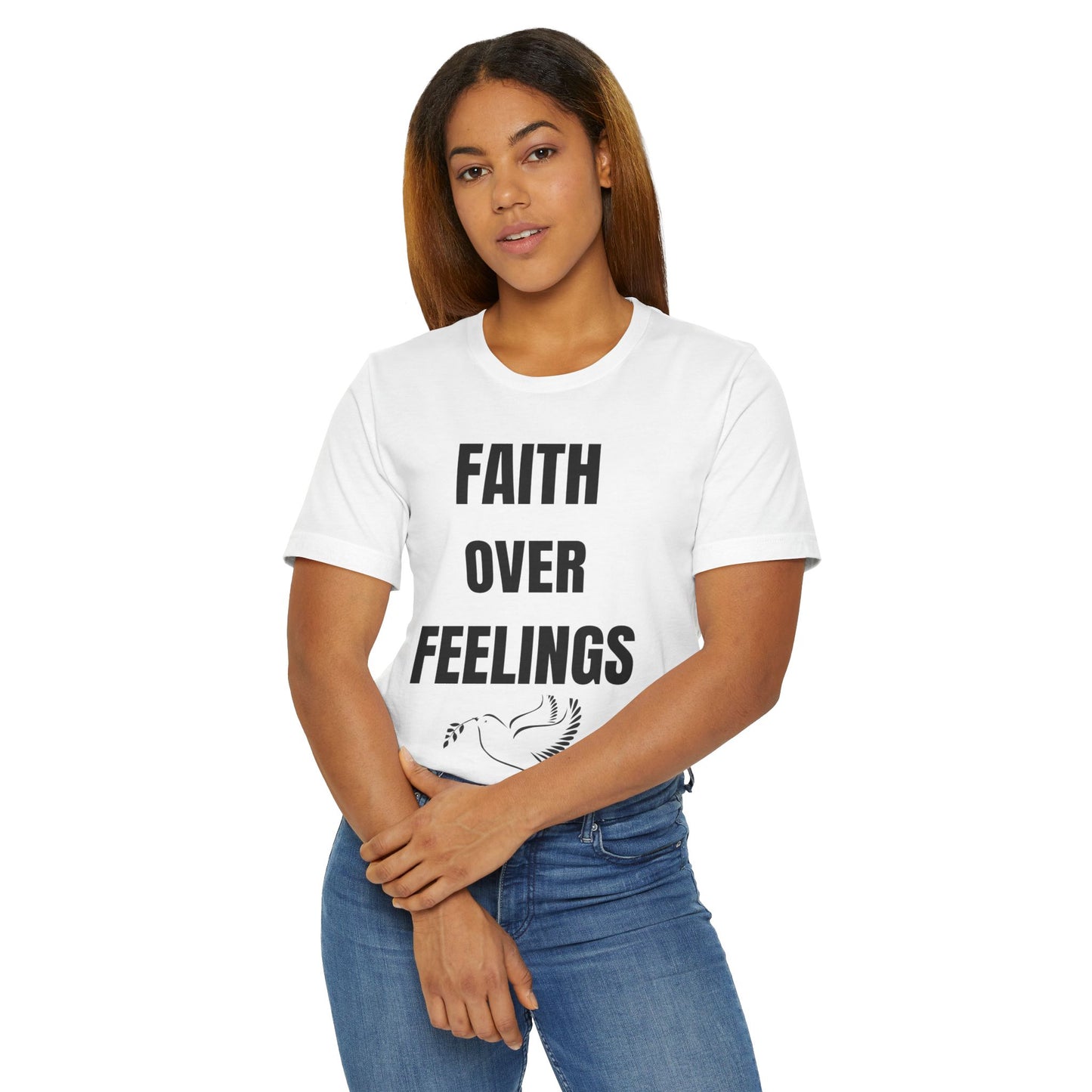 Faith Over Feelings T-Shirt — Christian Dove Graphic Tee
