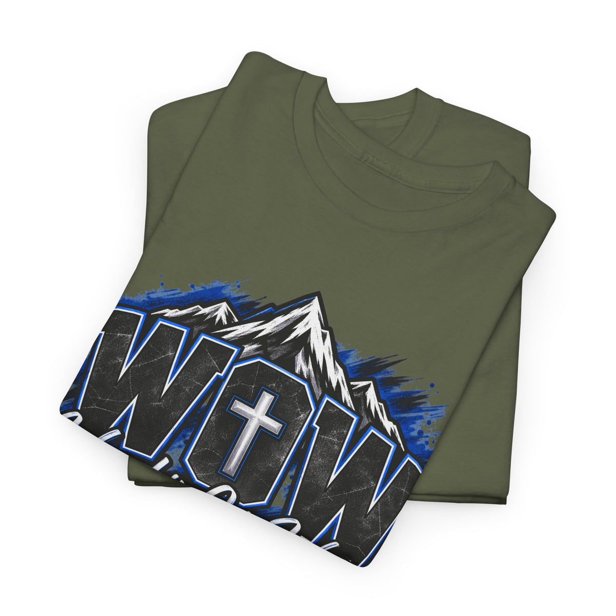 Worship Over Worry T-Shirt — Faith Mountain Cross Graphic Tee