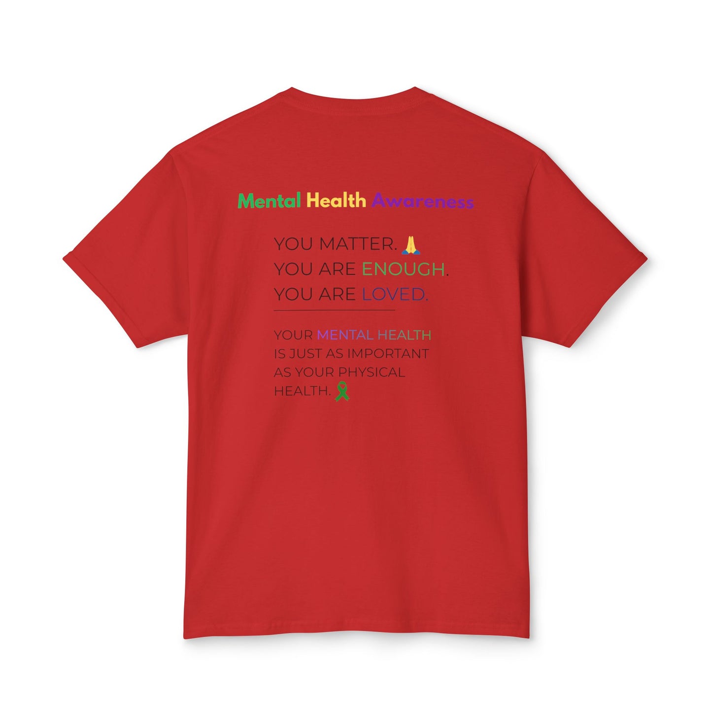 Mental Health Matters T-Shirt – Awareness Ribbon Brain Design ("It's Okay to Not Be Okay")