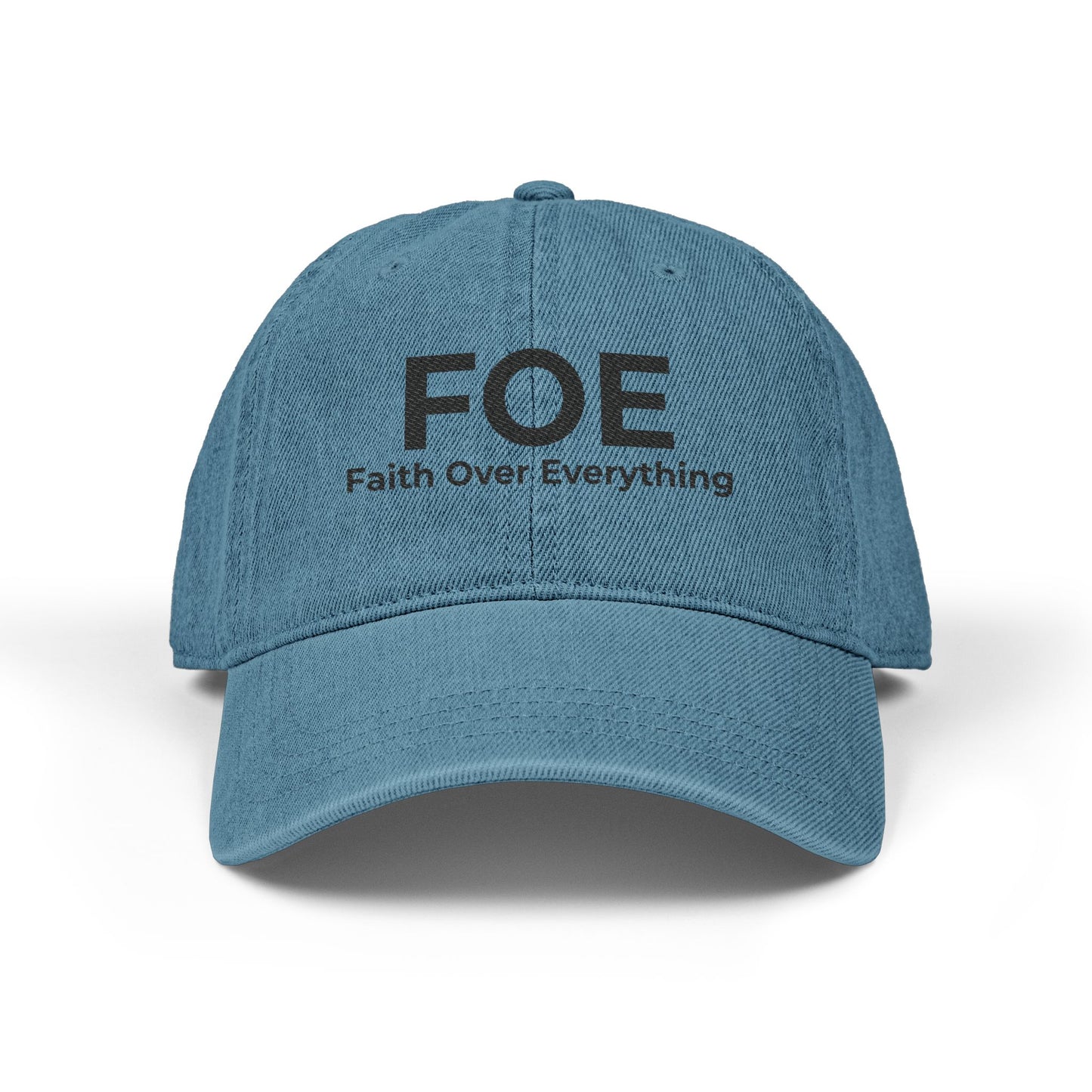 Faith Over Everything™ Denim Embroidered Hat | FOE – Faith Over Everything