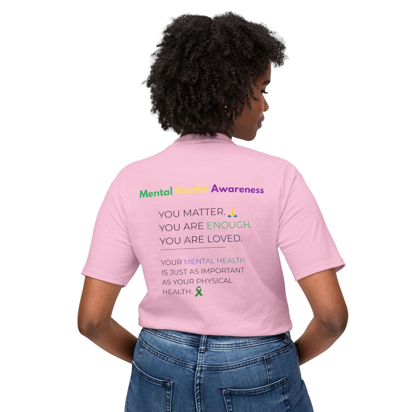 Mental Health Matters T-Shirt – Awareness Ribbon Brain Design ("It's Okay to Not Be Okay")