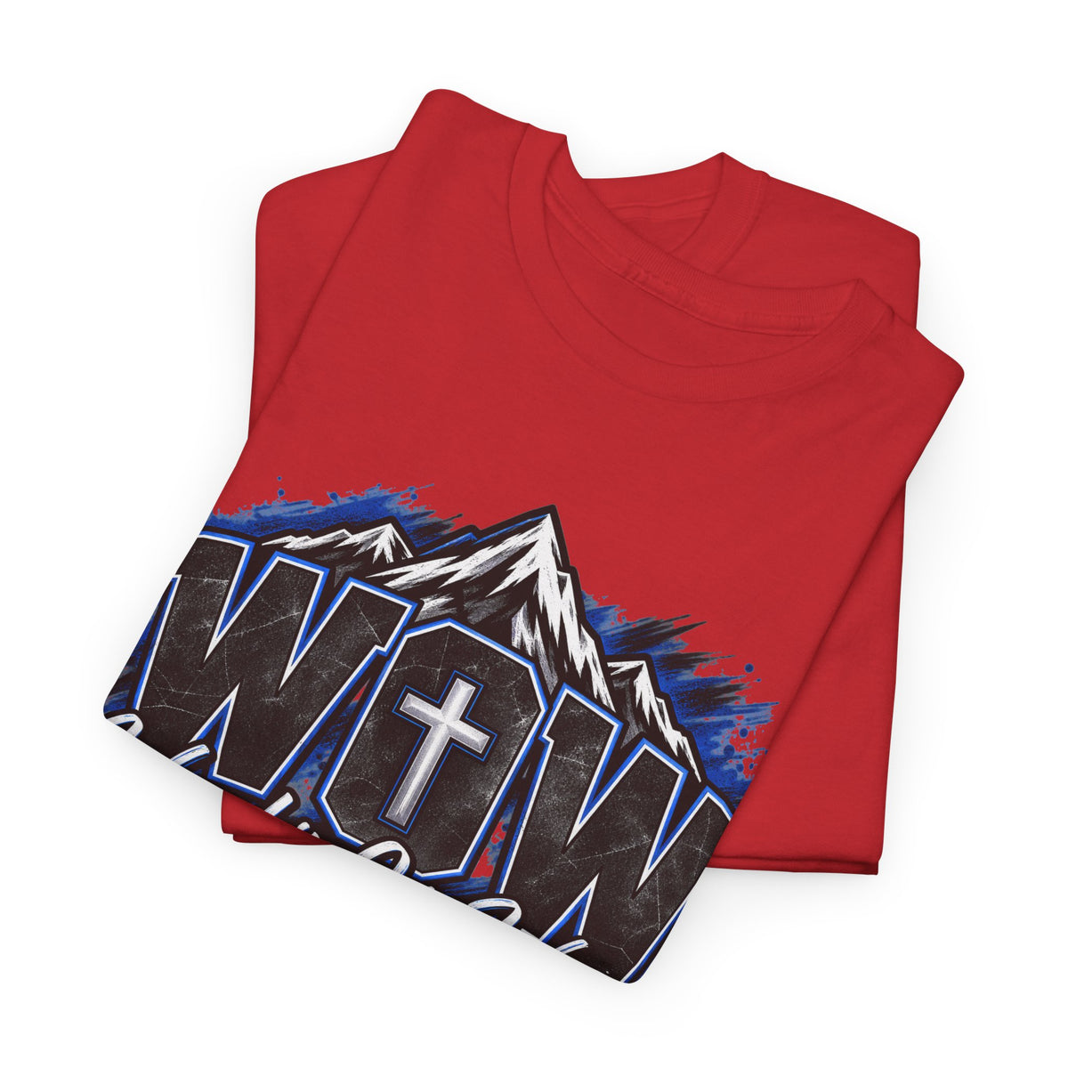 Worship Over Worry T-Shirt — Faith Mountain Cross Graphic Tee