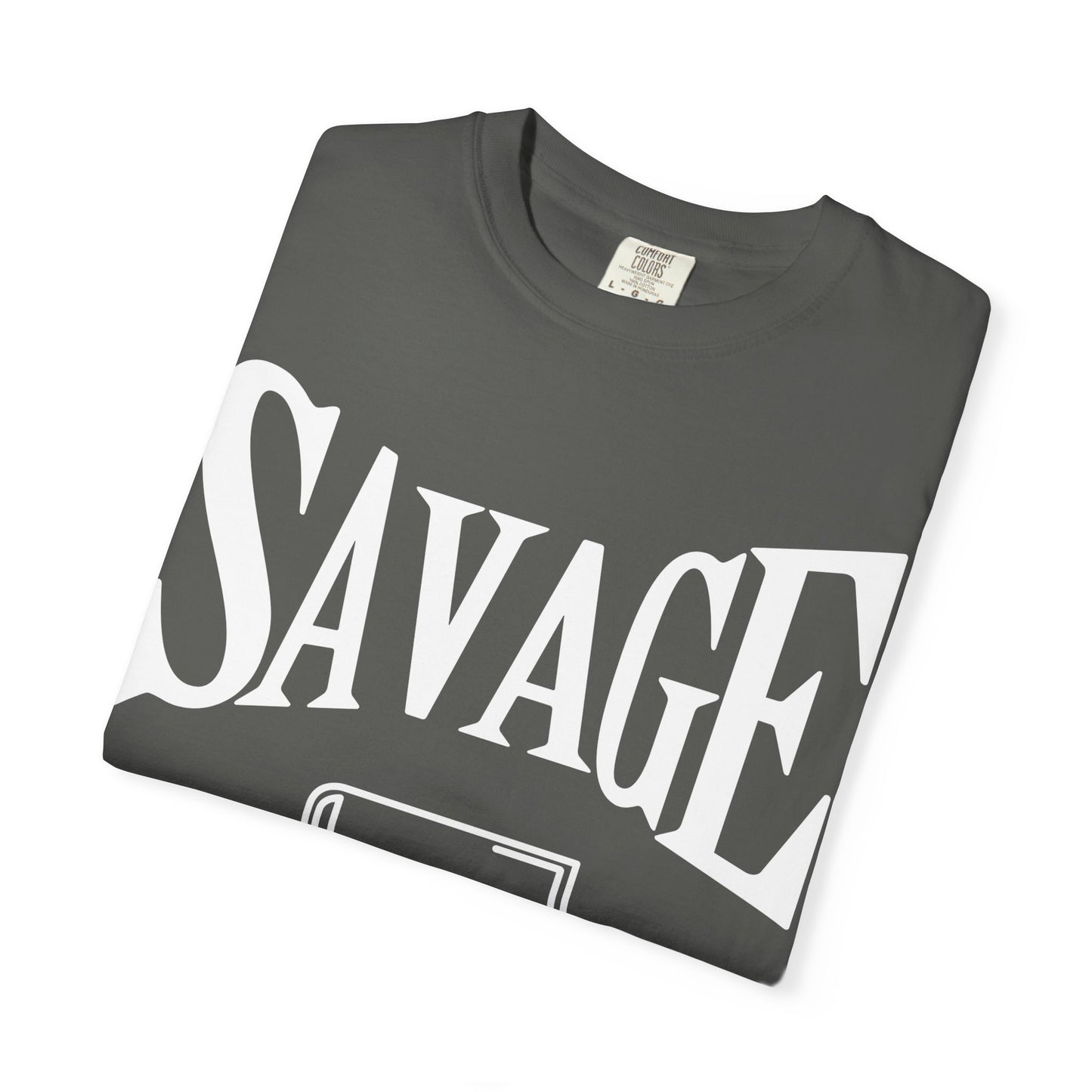 T-Shirt — "SAVAGE" Graphic Tee with Bible Icon (Edgy Faith Streetwear)