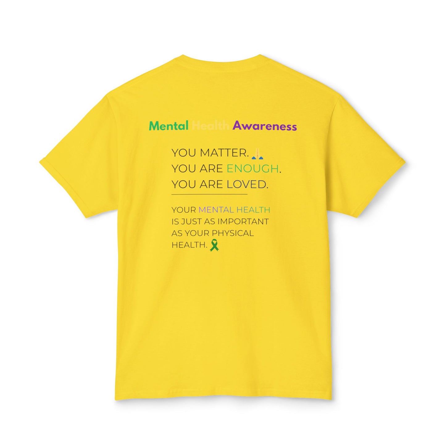 Mental Health Matters T-Shirt – Awareness Ribbon Brain Design ("It's Okay to Not Be Okay")