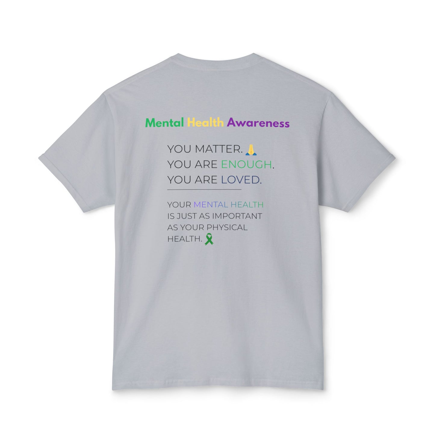 Mental Health Matters T-Shirt – Awareness Ribbon Brain Design ("It's Okay to Not Be Okay")