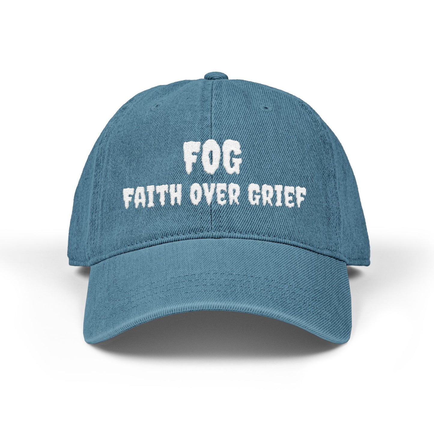 Embroidered 'FOG - Faith Over Grief' Denim Hat
