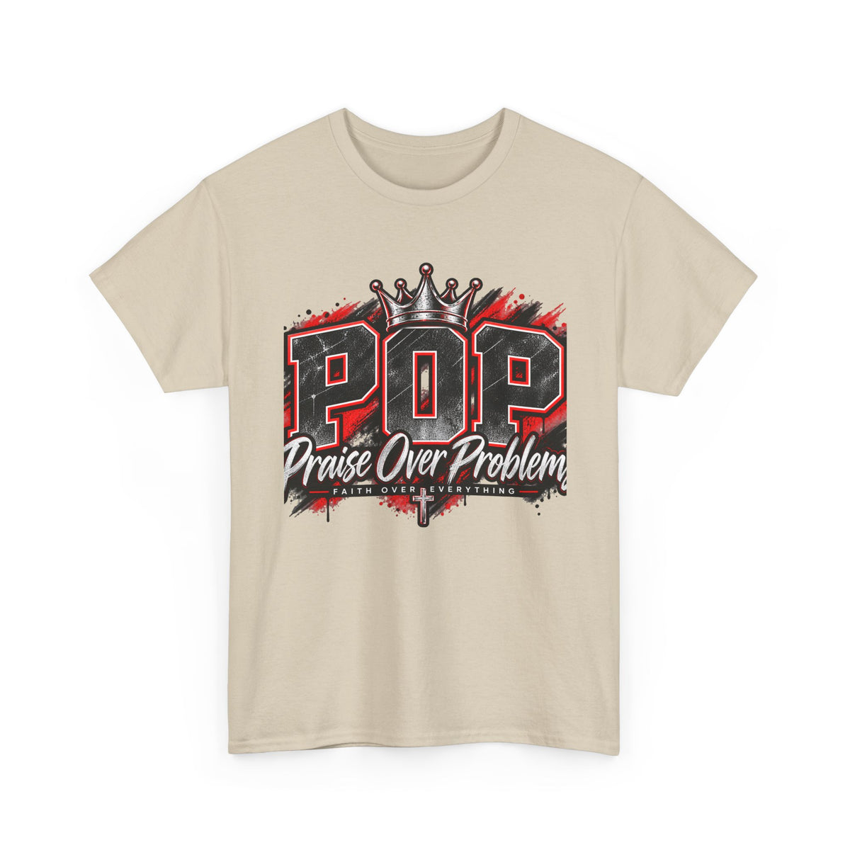 POP 'Praise Over Problems' Graphic Tee — Faith-Based Christian T-Shirt