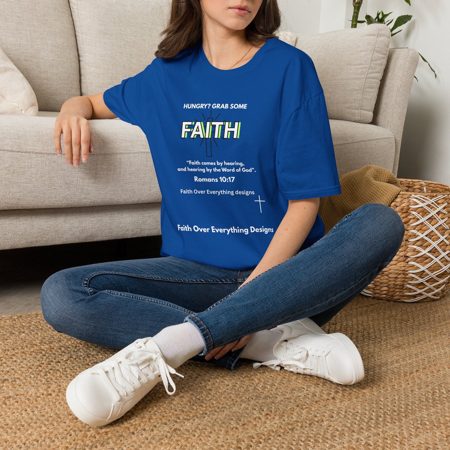 Faith T-Shirt — "Hungry? Grab Some Faith" Inspirational Christian Tee