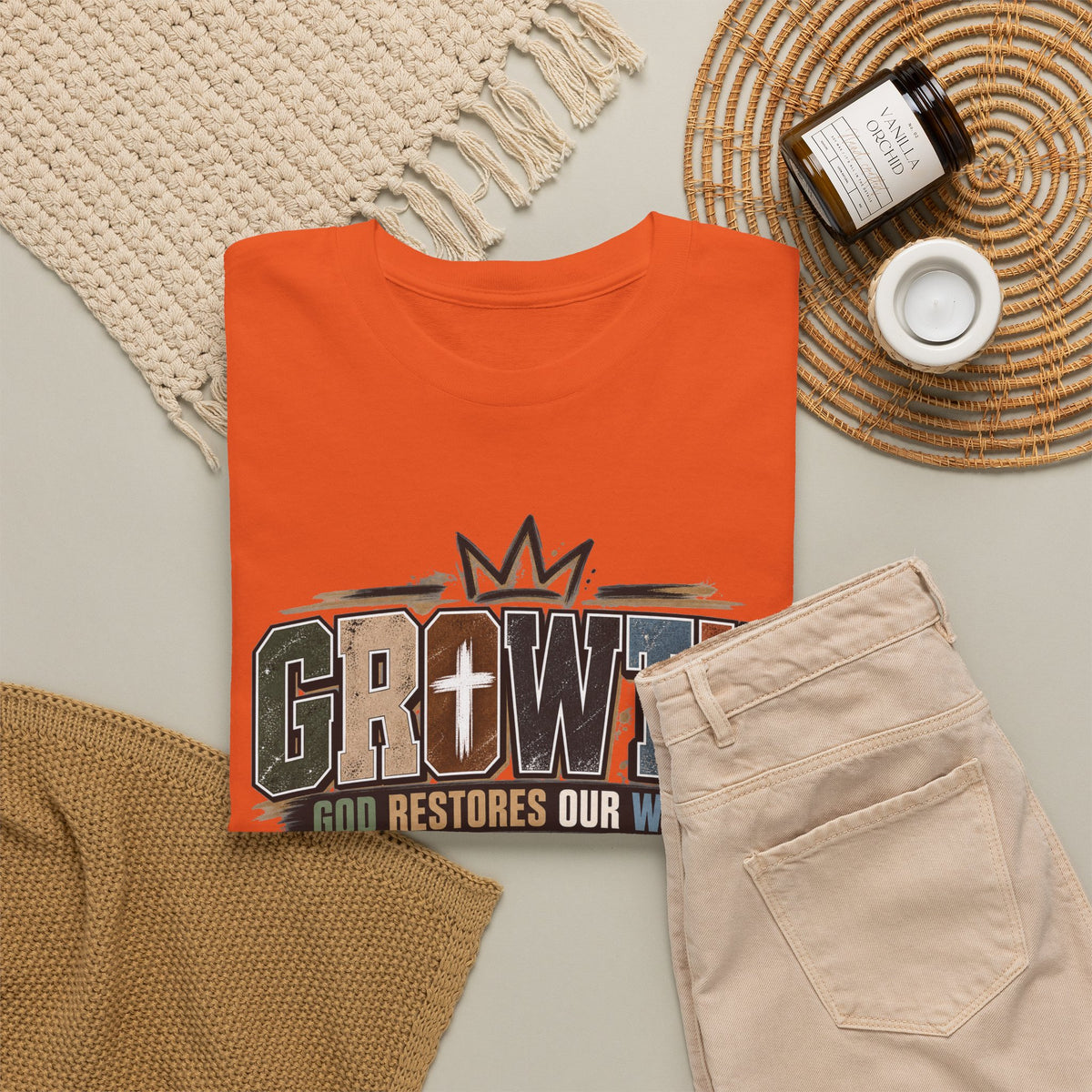 Growth Faith T-Shirt — "God Restores Our Ways, Trust Him" Christian Tee