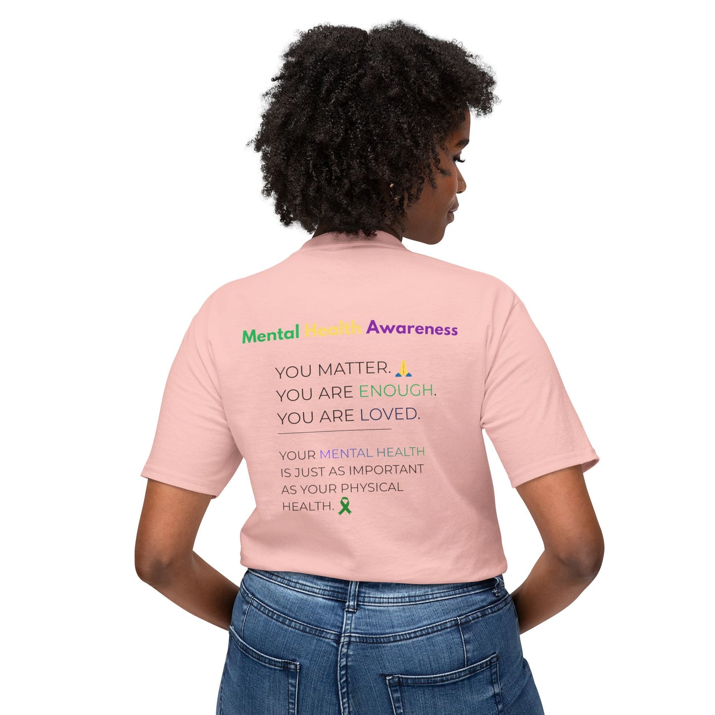 Mental Health Matters T-Shirt – Awareness Ribbon Brain Design ("It's Okay to Not Be Okay")