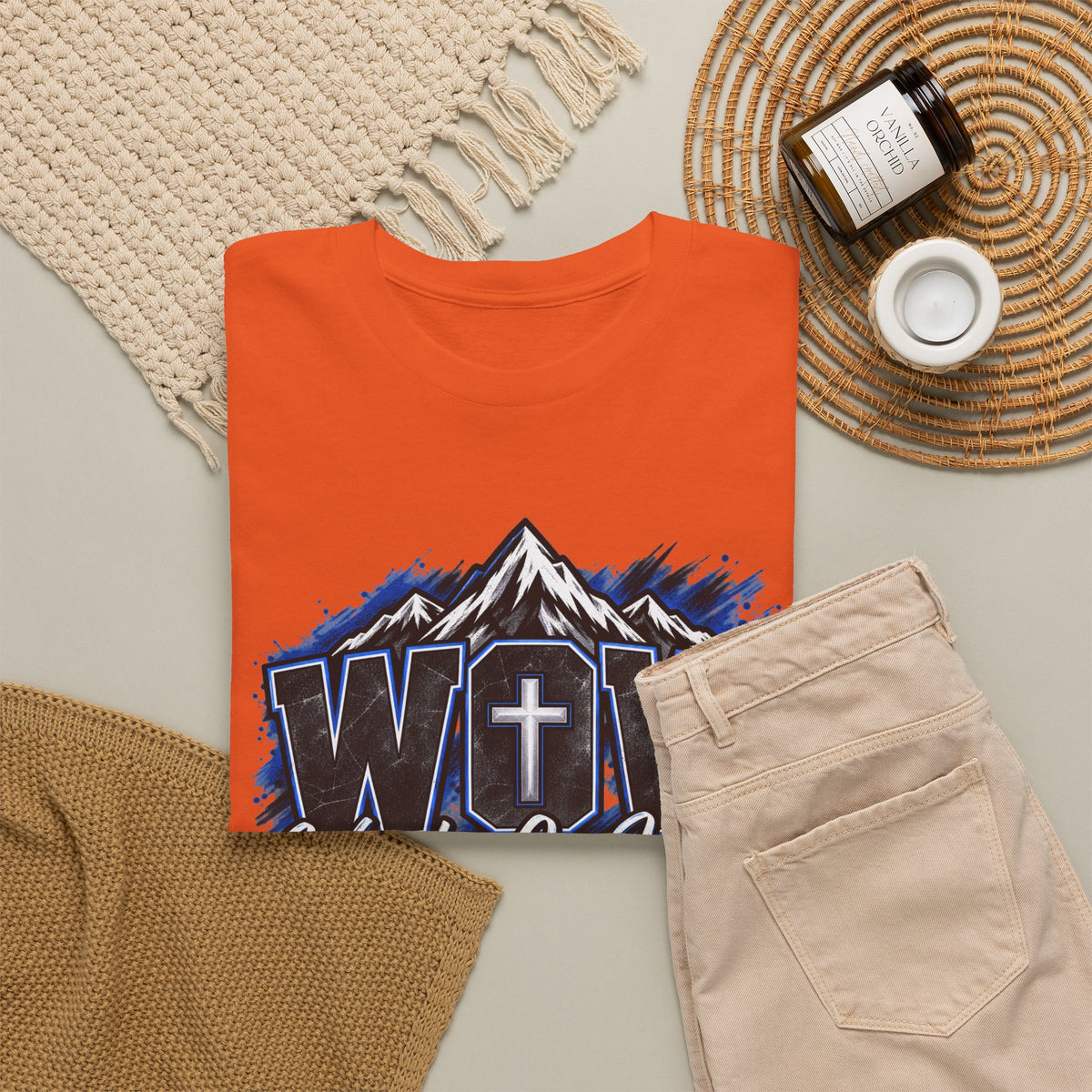 Worship Over Worry T-Shirt — Faith Mountain Cross Graphic Tee