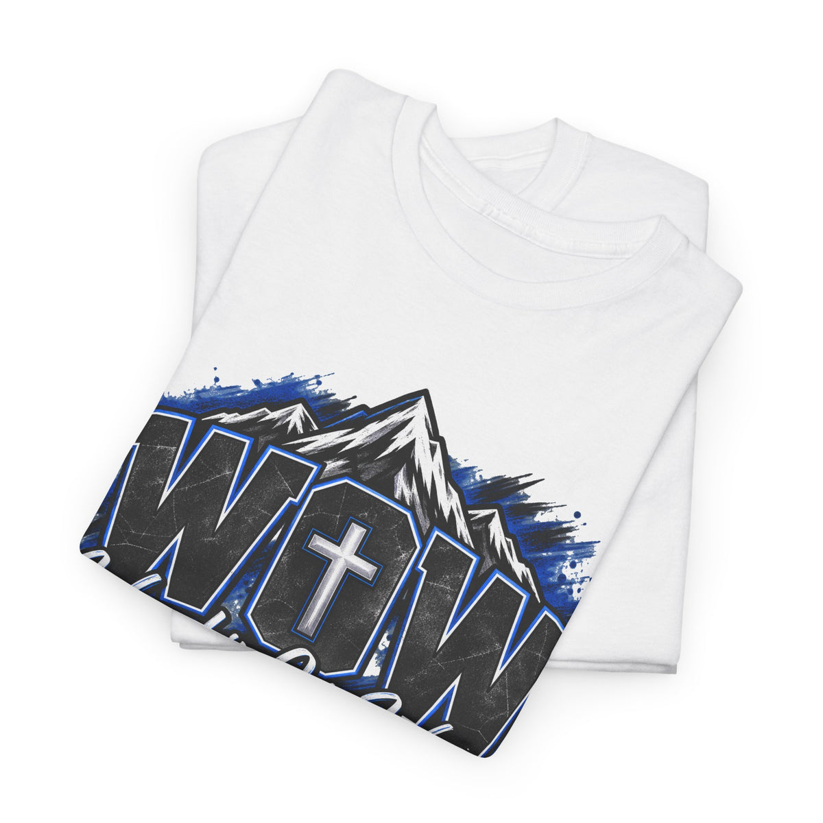 Worship Over Worry T-Shirt — Faith Mountain Cross Graphic Tee