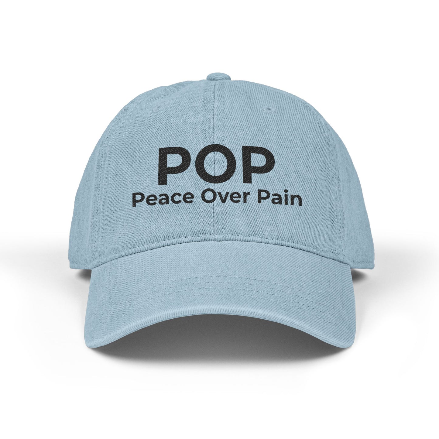 Faith Over Everything™ Denim Embroidered Hat | POP – Peace Over Pain