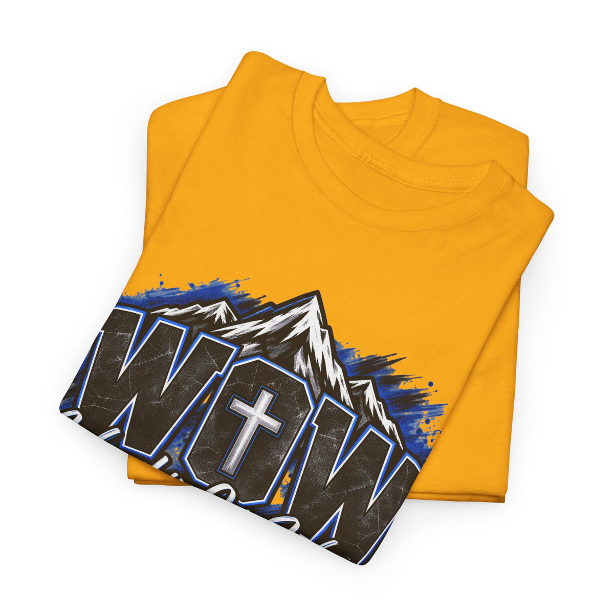 Worship Over Worry T-Shirt — Faith Mountain Cross Graphic Tee