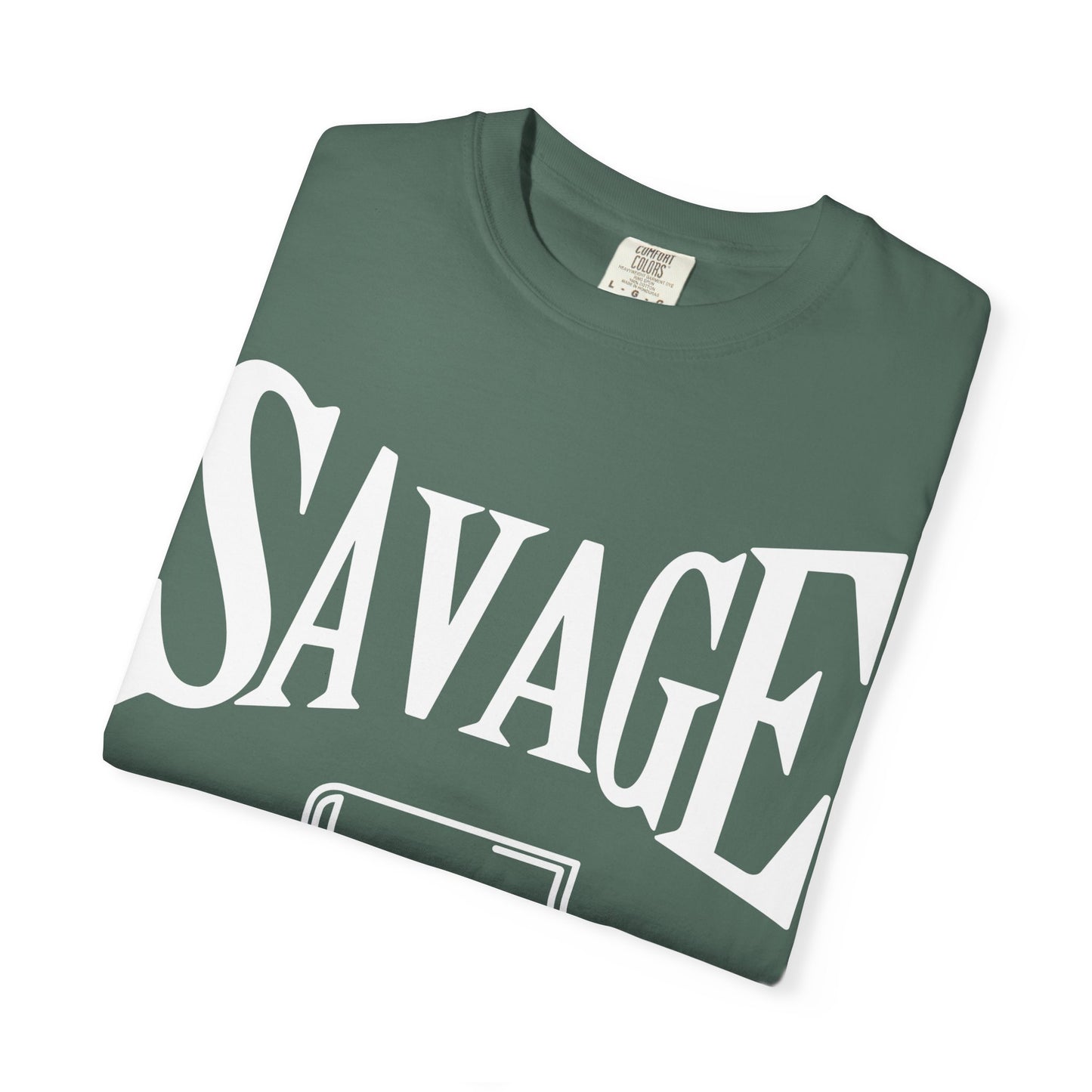 T-Shirt — "SAVAGE" Graphic Tee with Bible Icon (Edgy Faith Streetwear)