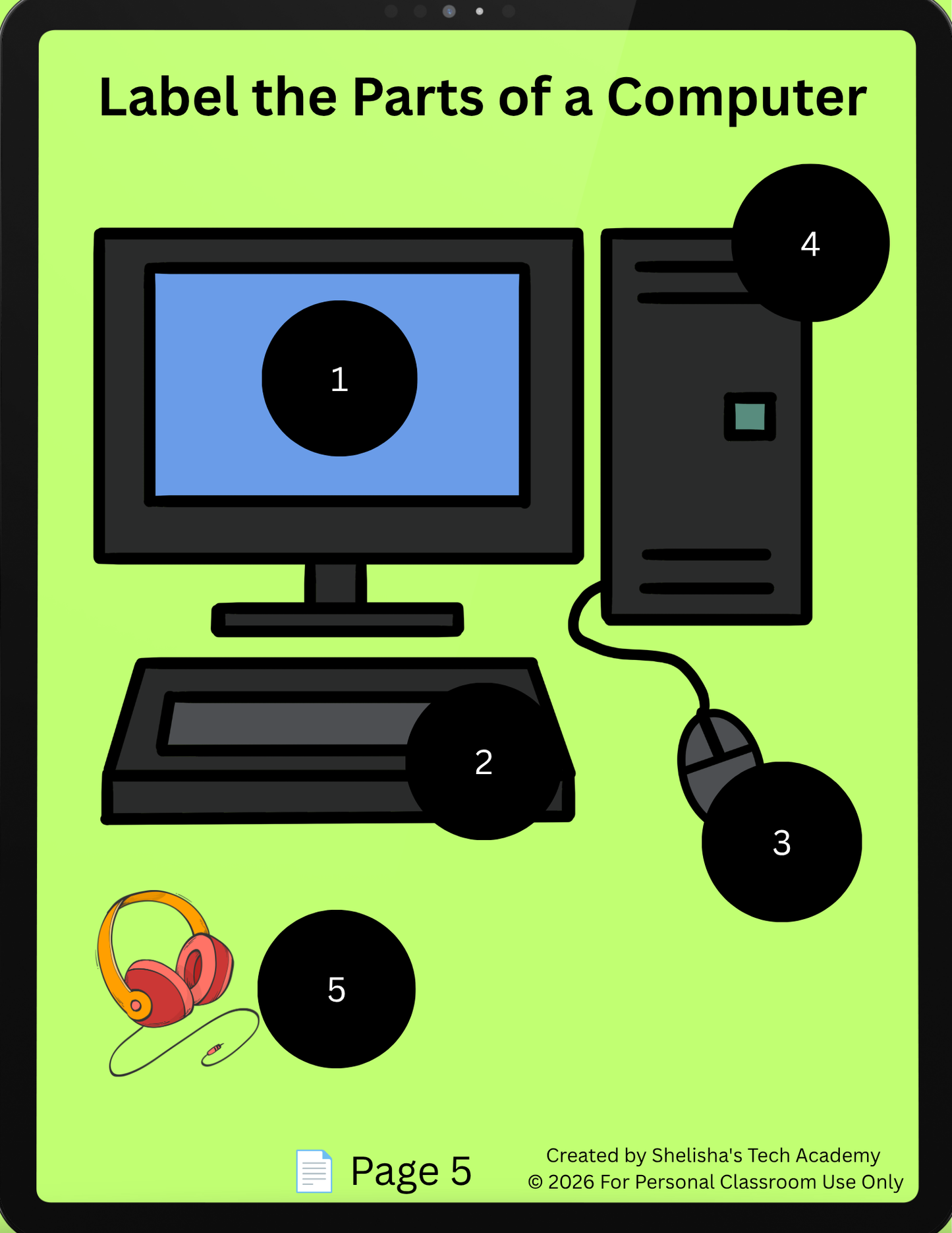 📚 Back-to-School Computer Lab Activity Pack | K-5 Technology Activities & Printables