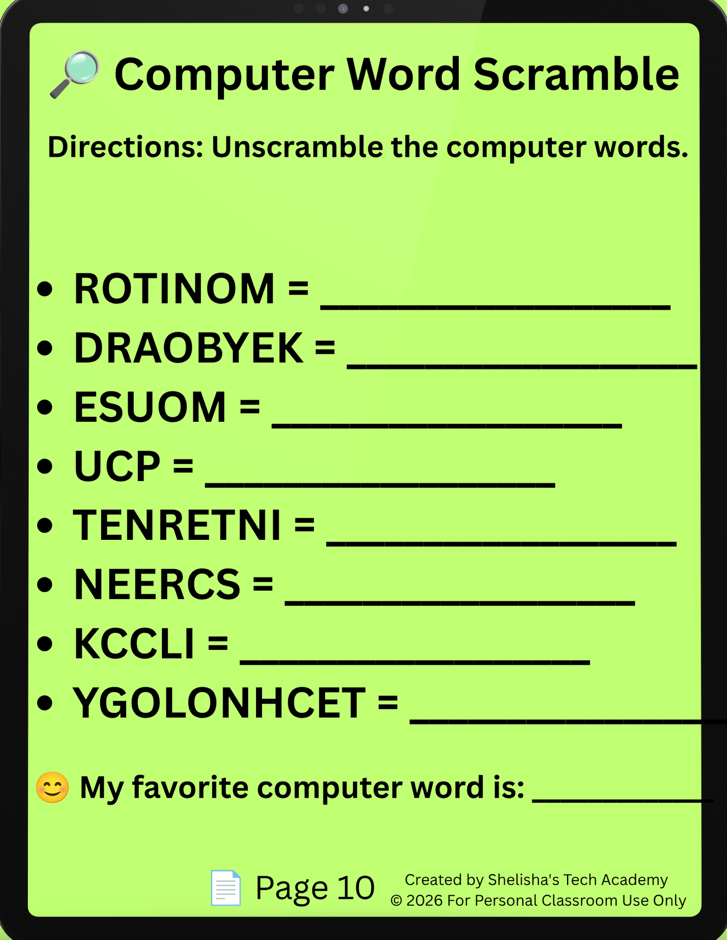 📚 Back-to-School Computer Lab Activity Pack | K-5 Technology Activities & Printables